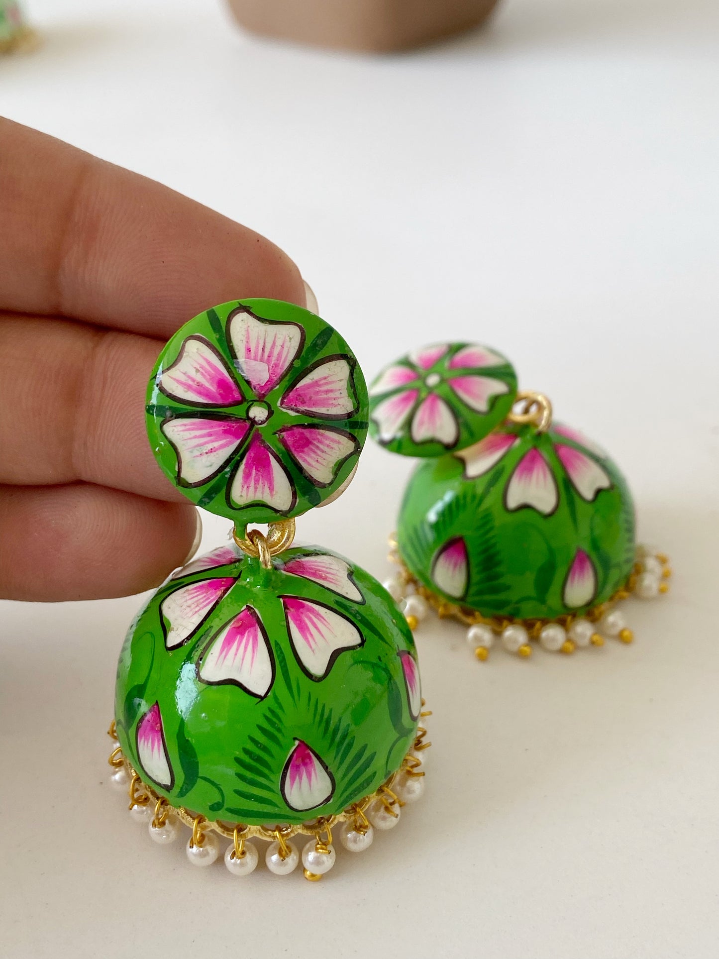 RANGOON MEENAKARI JHUMKA