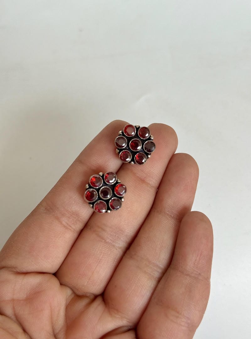 GERMAN SILVER STUD EARRINGS