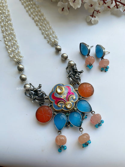 YADUVI MEENAKARI NECKLACE SET