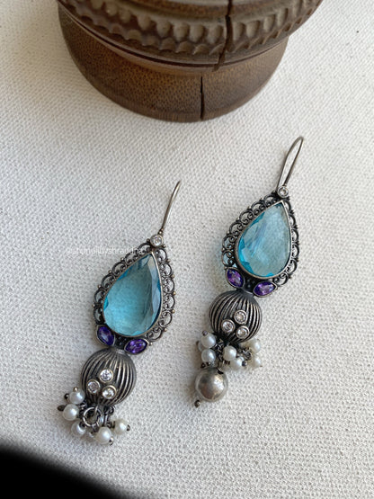 UJHALA STONE HOOK EARRINGS
