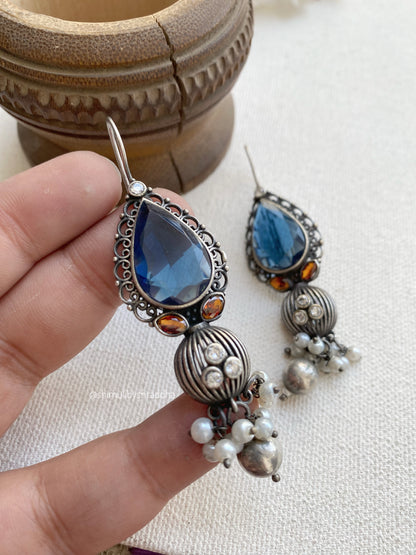 UJHALA STONE HOOK EARRINGS