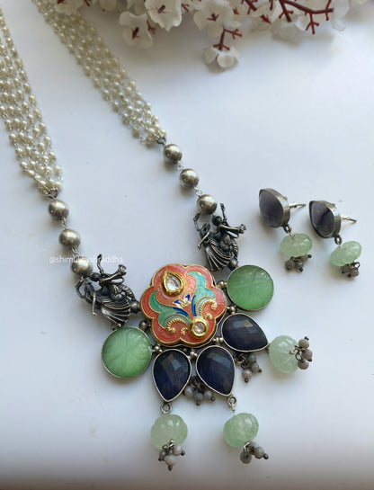 YADUVI MEENAKARI NECKLACE SET