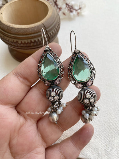 UJHALA STONE HOOK EARRINGS
