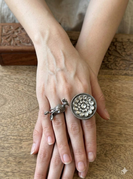 KARNIKA PEACOCK MULTI FINGER RING