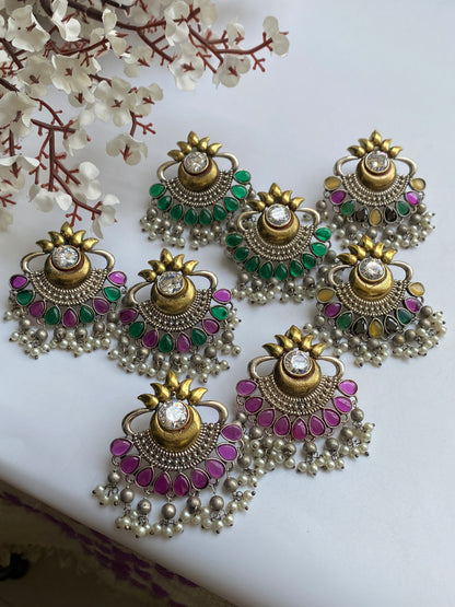 RACHNA DUAL TONE STUD EARRINGS