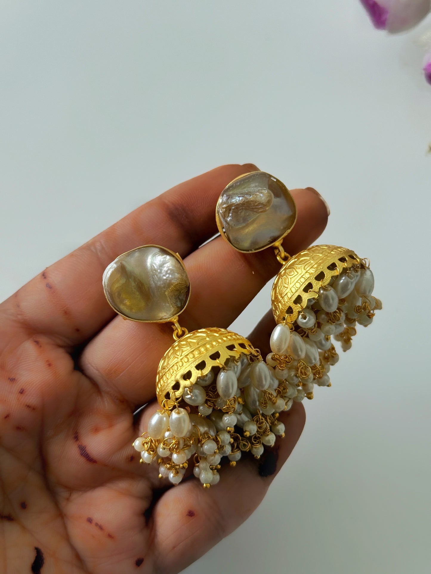 RIDDHIMA PEARL JHUMKA