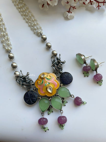 YADUVI MEENAKARI NECKLACE SET