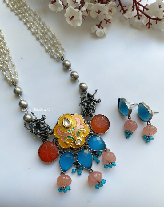 YADUVI MEENAKARI NECKLACE SET