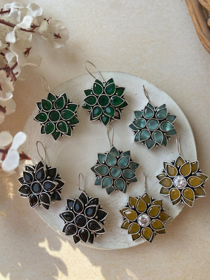 Flower hook earrings