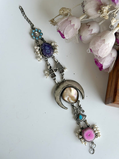 OXIDISED NATURAL STONE BRACELETS