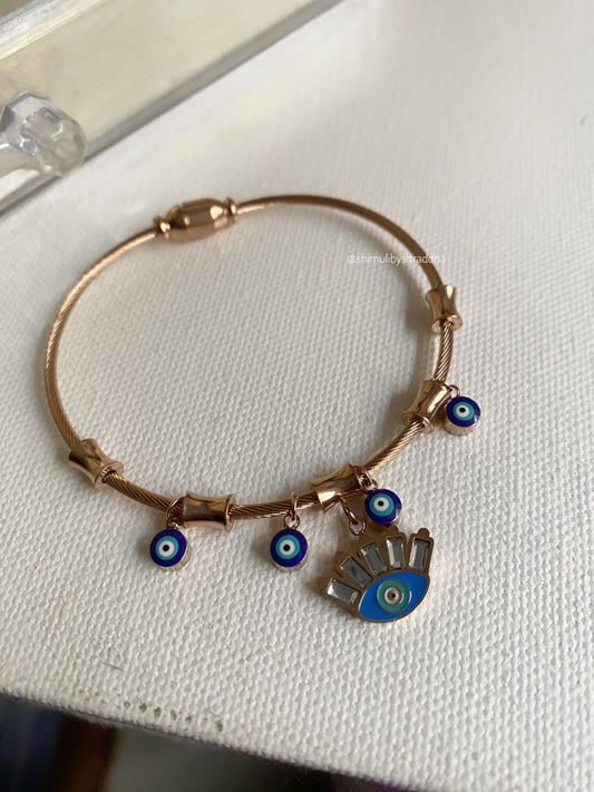 CAROLINE EVIL EYE BRACELET - ROSE GOLD