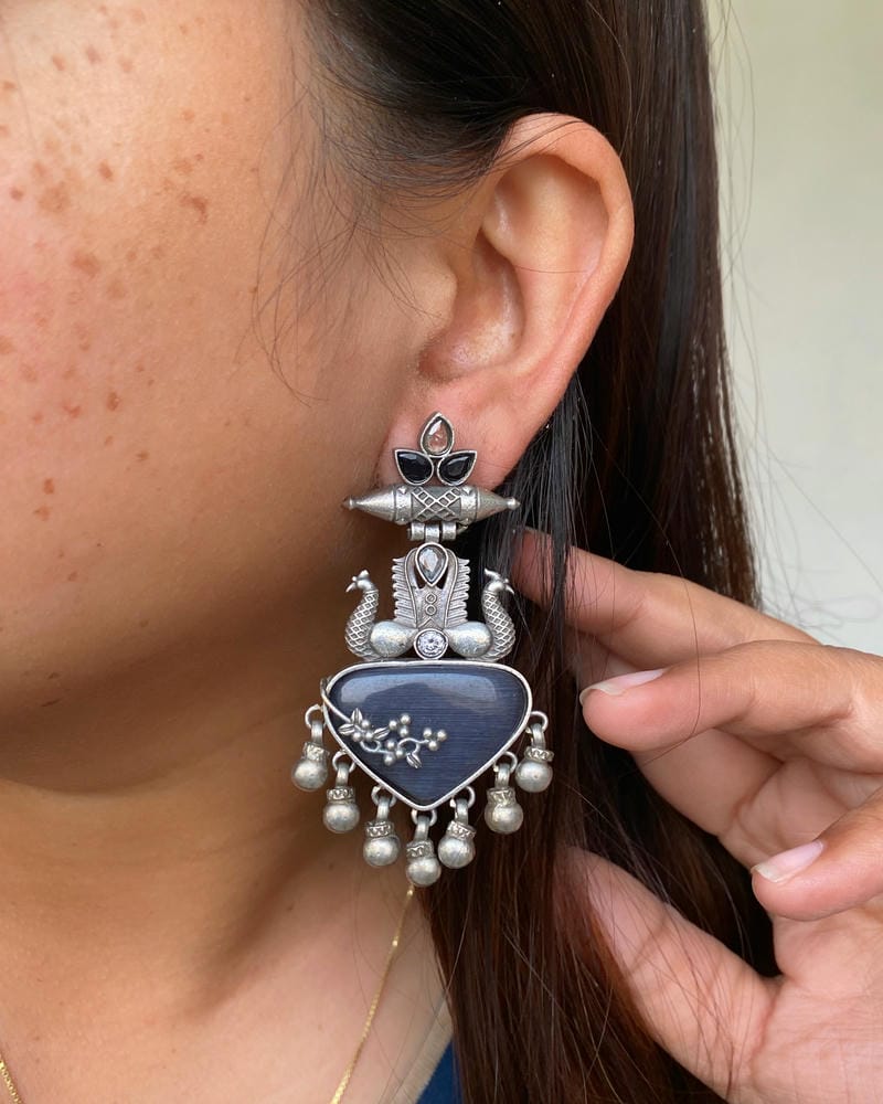 GANIKA SILVERLOOKALIKE EARRINGS