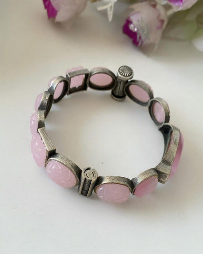 SILVERLOOKALIKE STONE BANGLE
