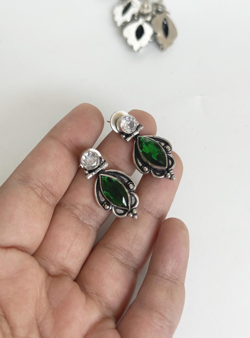 GERMAN SILVER STUD EARRINGS