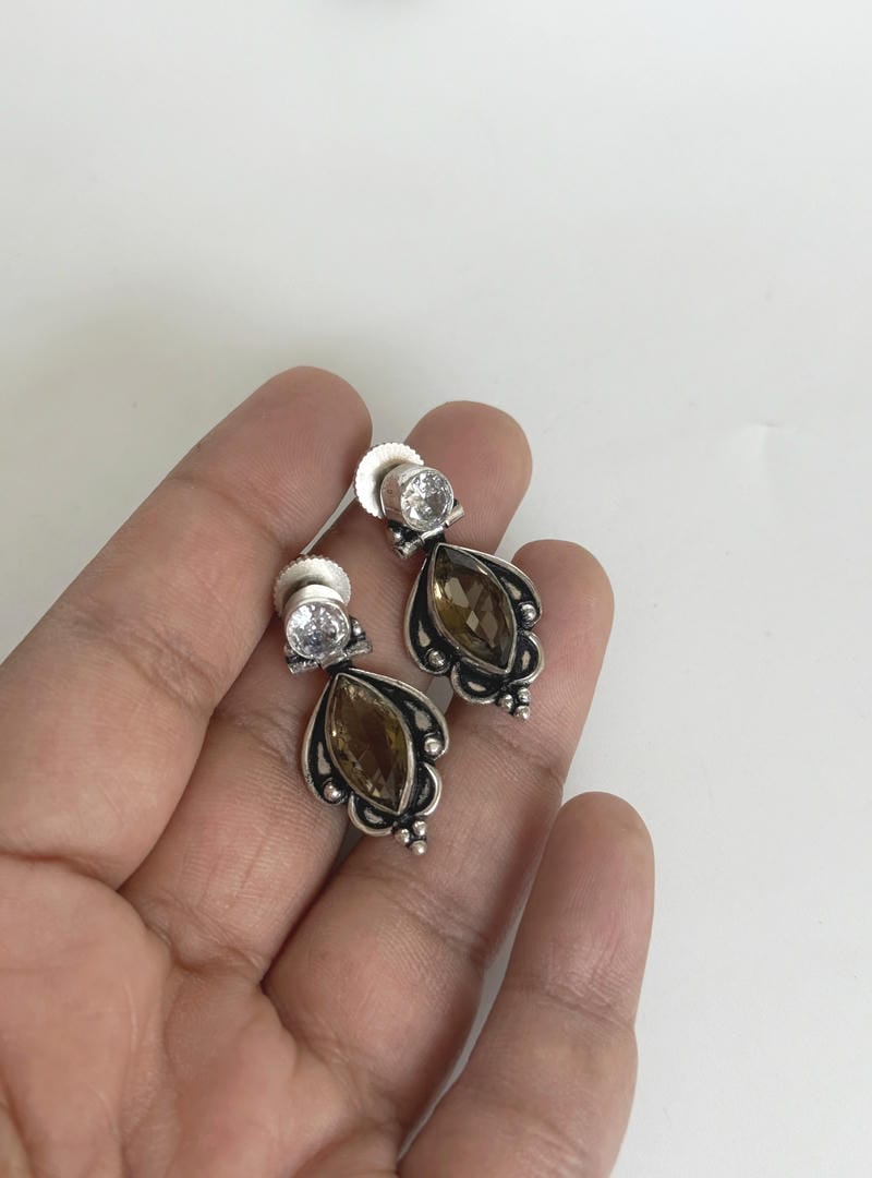 GERMAN SILVER STUD EARRINGS