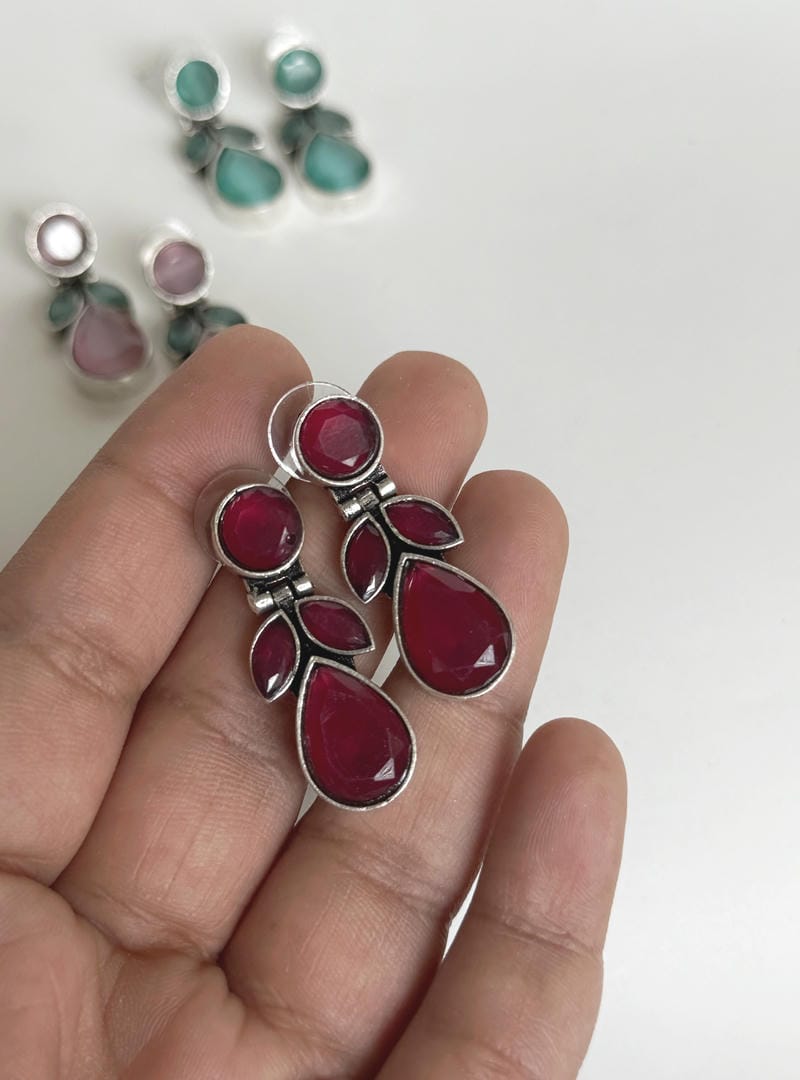 GERMAN SILVER STUD EARRINGS