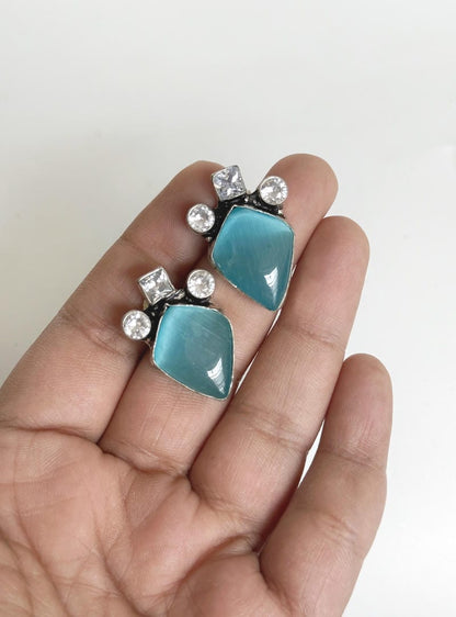 GERMAN SILVER STUD EARRINGS
