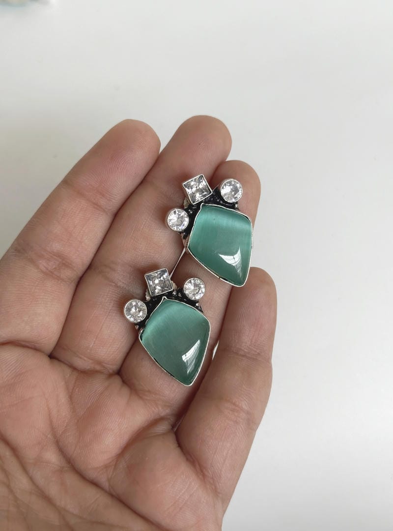 GERMAN SILVER STUD EARRINGS