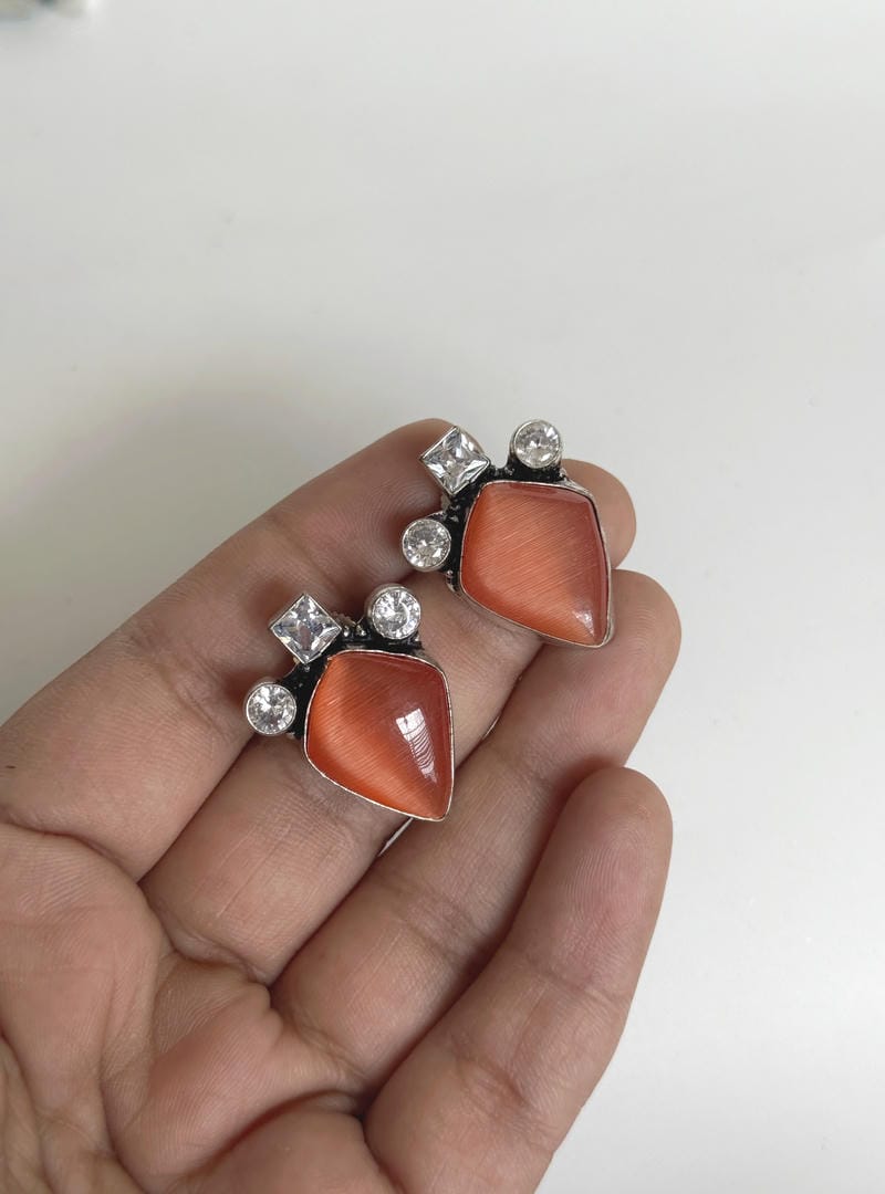GERMAN SILVER STUD EARRINGS