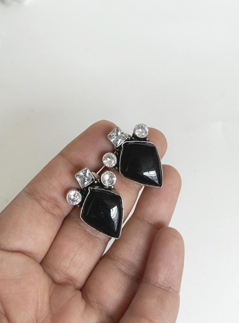 GERMAN SILVER STUD EARRINGS