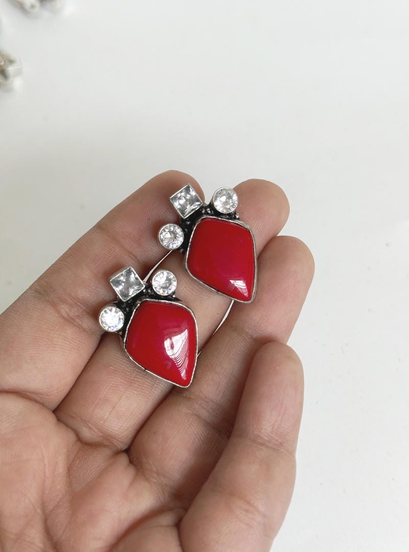GERMAN SILVER STUD EARRINGS