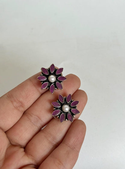 GERMAN SILVER STUD EARRINGS