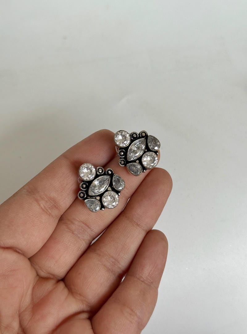 GERMAN SILVER STUD EARRINGS