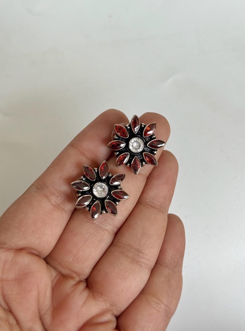 GERMAN SILVER STUD EARRINGS