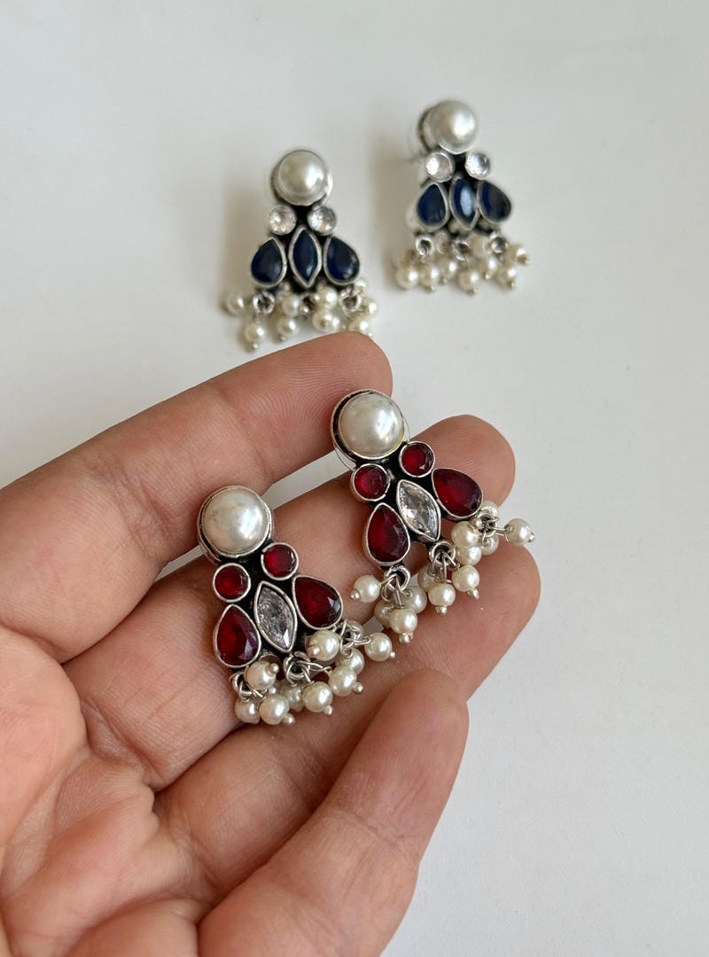 GERMAN SILVER STUD EARRINGS