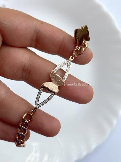DOUBLE BUTTERFLY CHAIN BRACELET