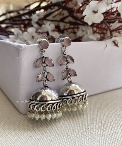 GERMAN SILVER STONE JHUMKA